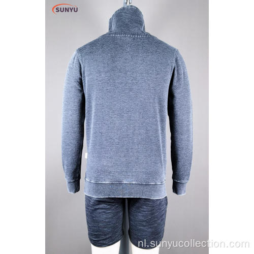 Heren Longsleeve Standcollar Sweatshirt zonder kap